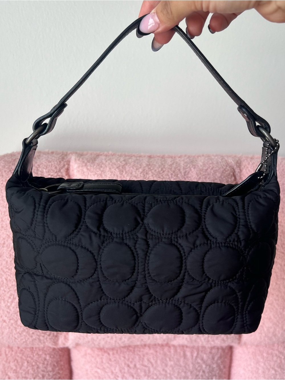 Coach Nylon Signature Puffer Mini Shoulder Bag